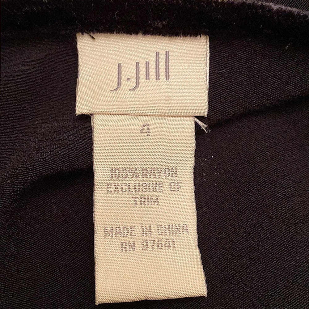 J. Jill Black Floral SZ 4 Velvet Trim Whimsigoth Romantic Bohemian Party Dress - Picture 9 of 11